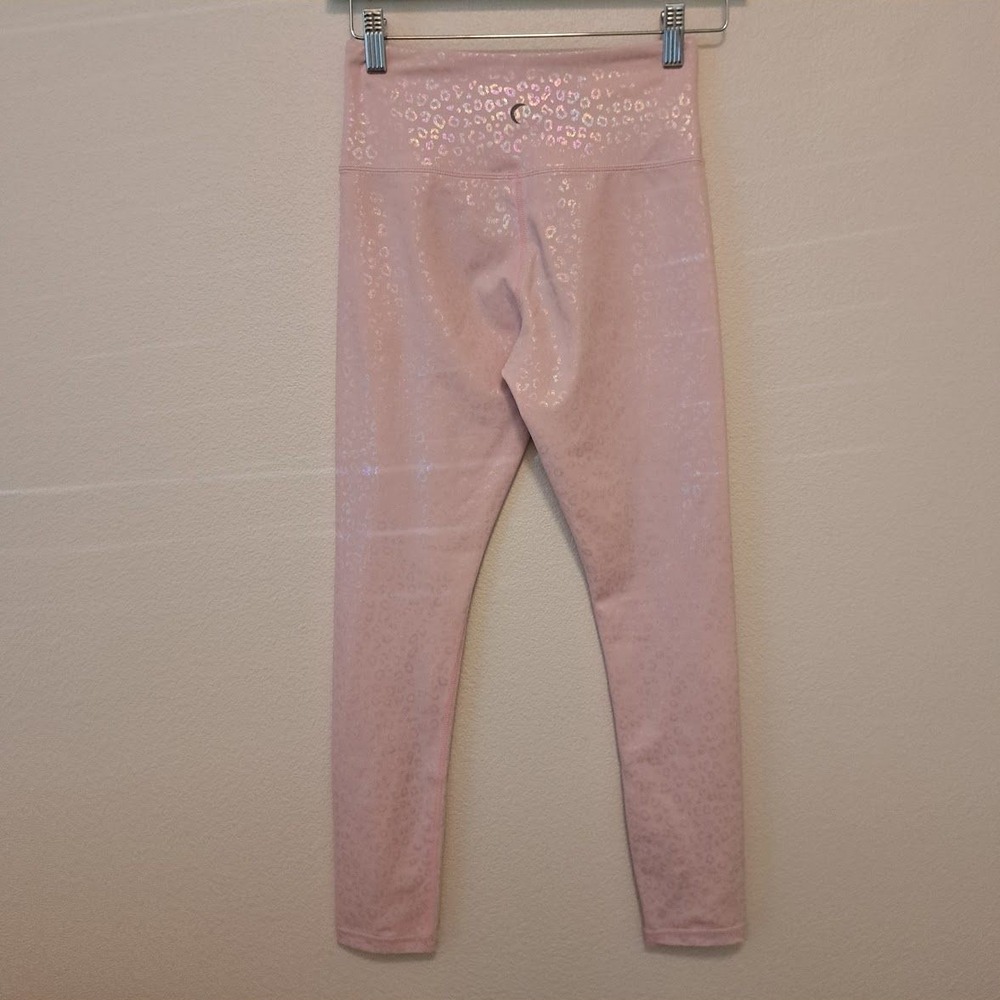 Zyia Active Pink Iridescent Leopard High Waisted Leggings Size 2